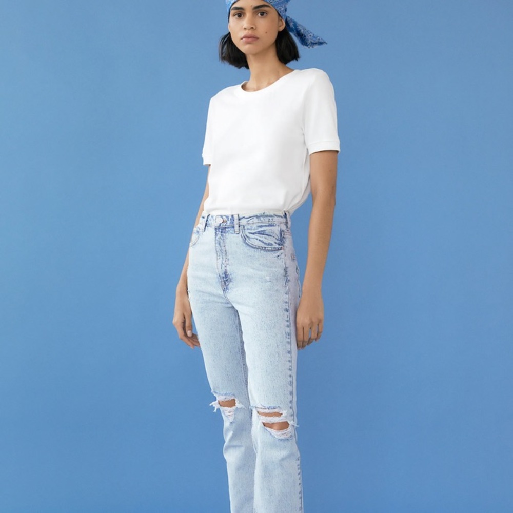 Z1975 FLARED RIPPED SLIM FIT JEANS